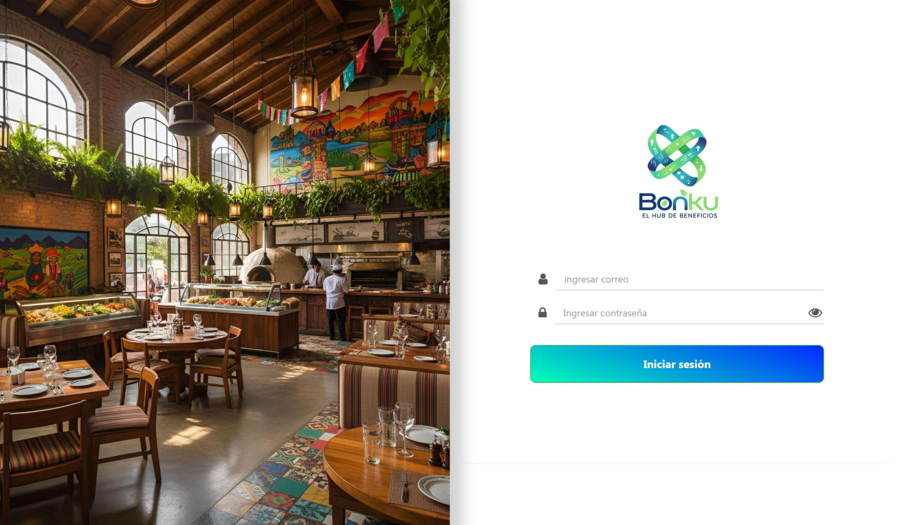 Panel de login en dispositivo móvil